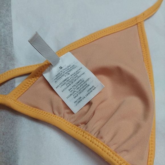 J. Crew Golden Yellow Triangle String Bikini Swim Top Small NWOT - Picture 7 of 8